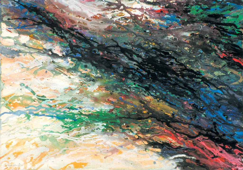 1960 Ohne Titel (Fließbild, TFL-9), Gemälde