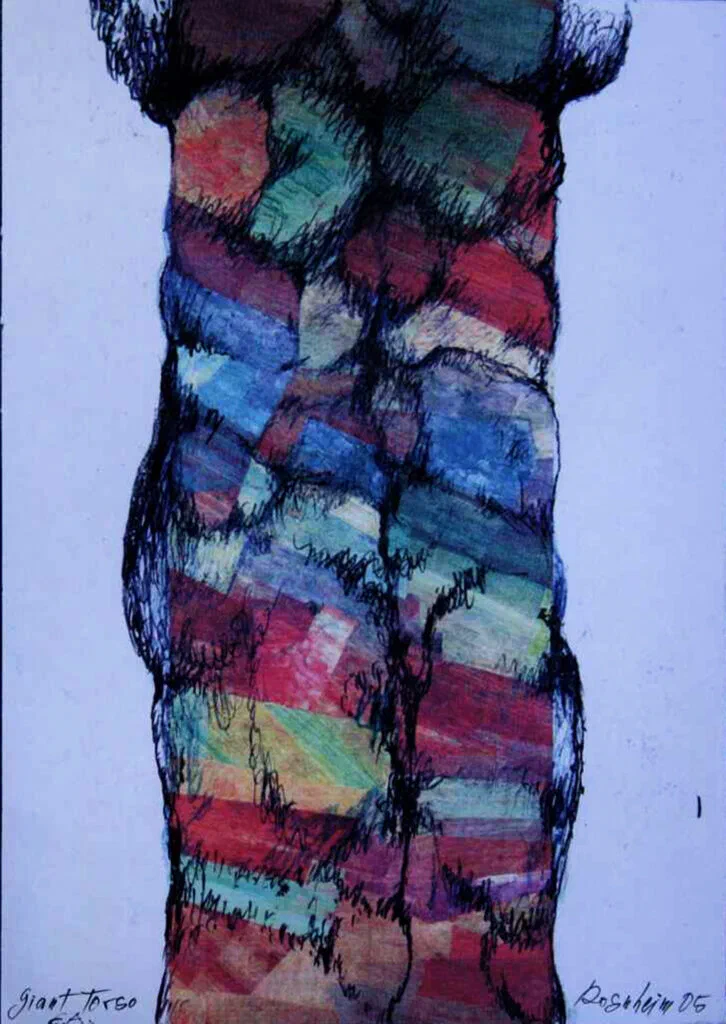 Giant Torso, Digitaldruck, Tuschfeder/Kugelschreiber