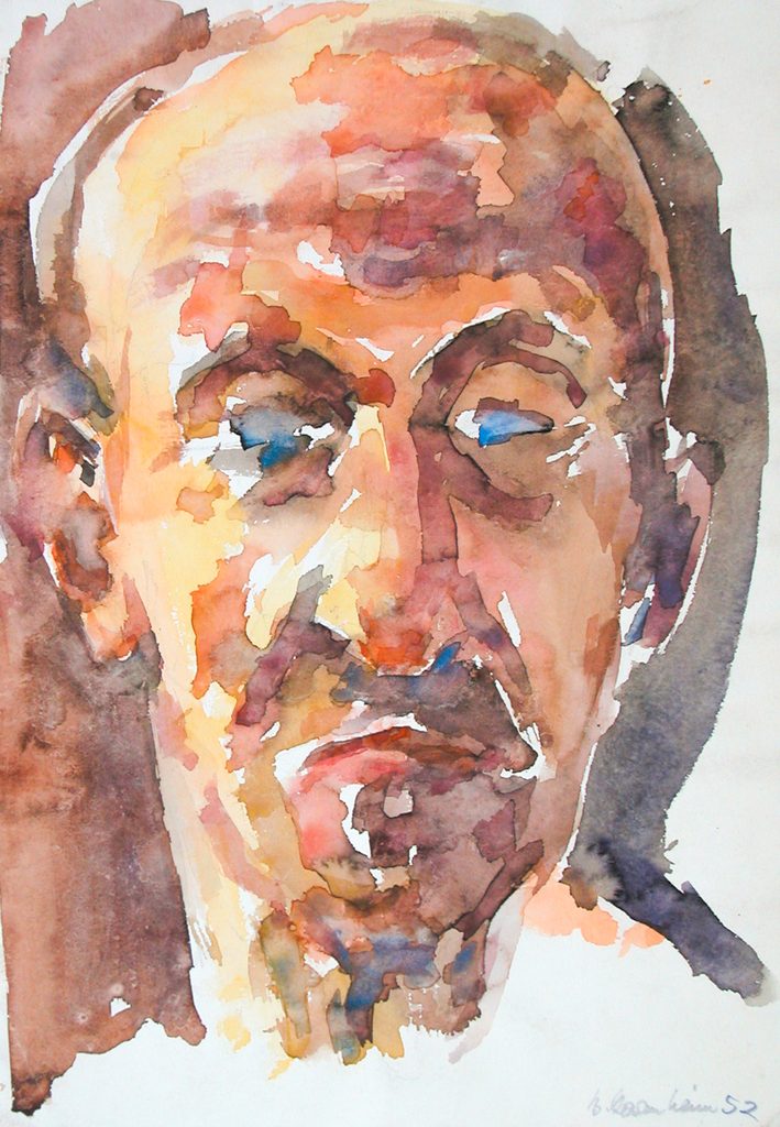 Kopf eines Alten, Aquarell auf Papier