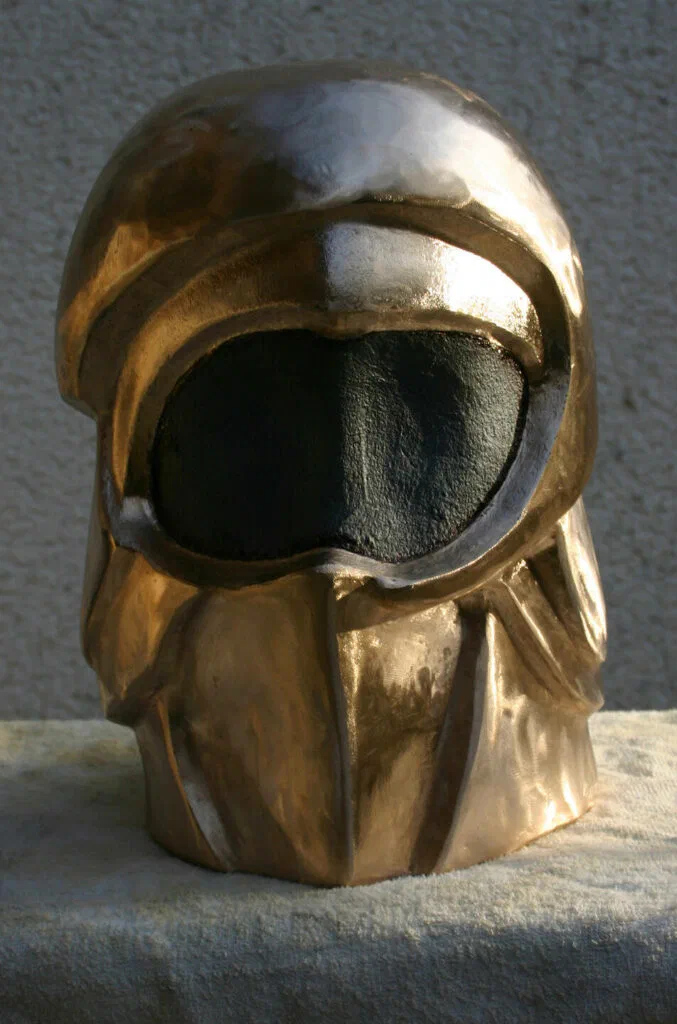 Kosmischer Doppelpilot, Frontansicht, Skulptur, Bronze