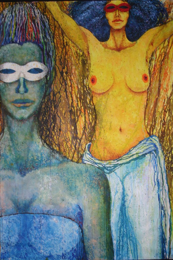 Masques et Bergamasques, Malerei, Acryl auf Leinwand