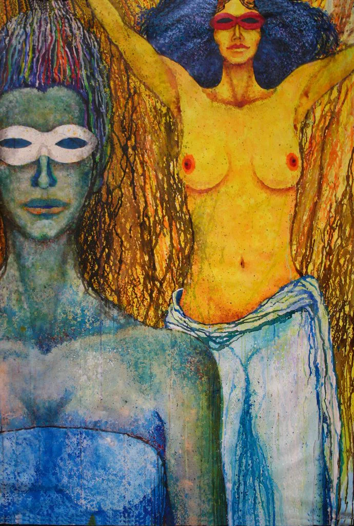 Masques et Bergamasques, Malerei, Acryl auf Leinwand