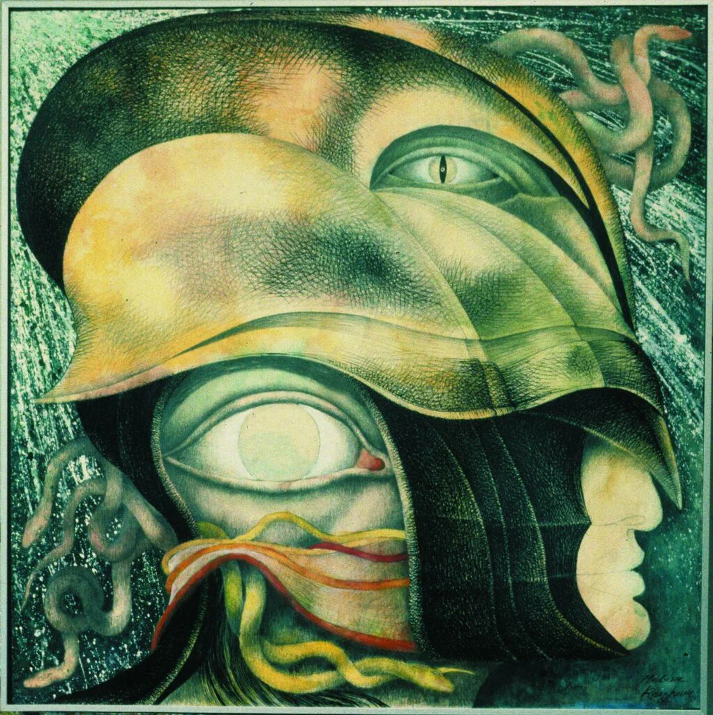 Medusa, Malerei, Acryl, Tusche und Bleistift auf Papier
