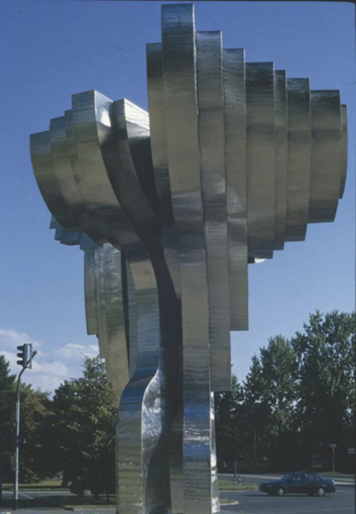 Phönix, Untersicht, Skulptur, Edelstahl