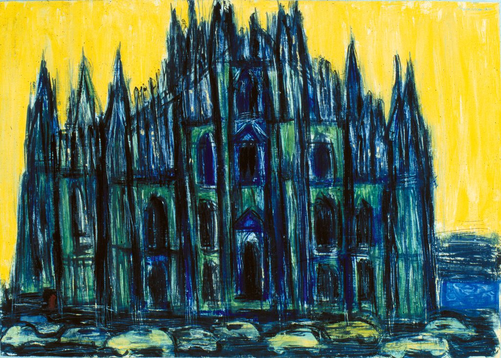 1954 Mailänder Dom, Tempera auf Papier
