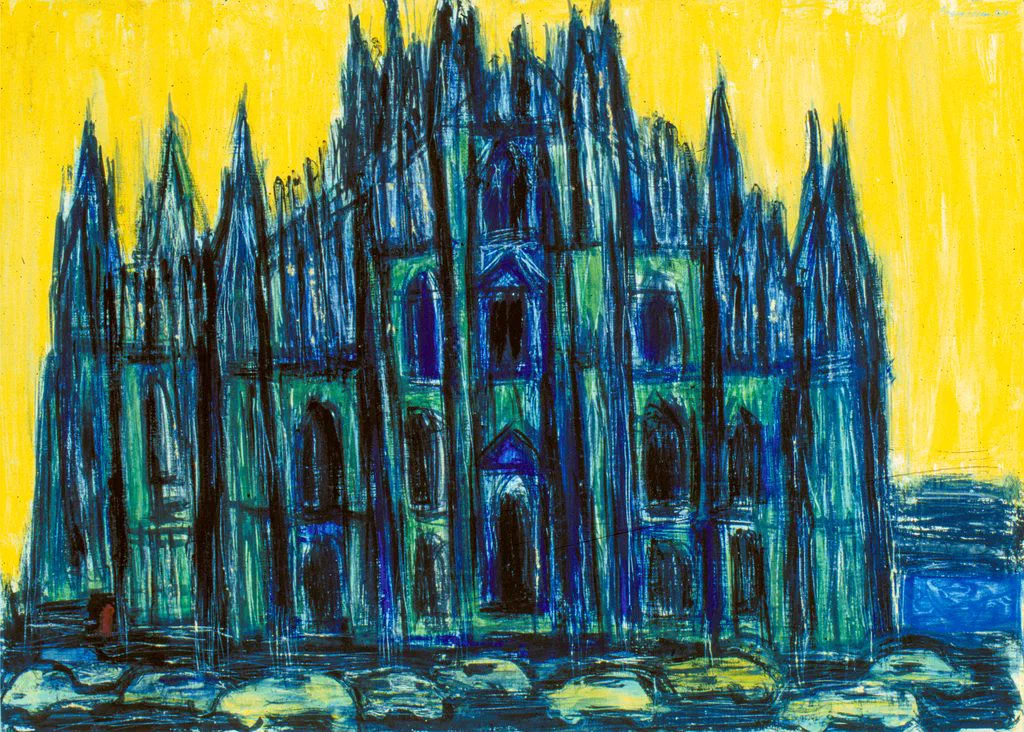 1954 Mailänder Dom, Tempera auf Papier