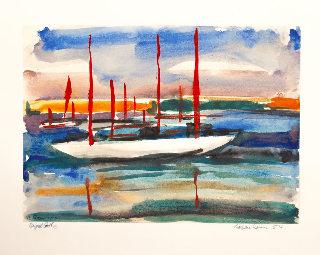 1954 Segelboote, Tempera