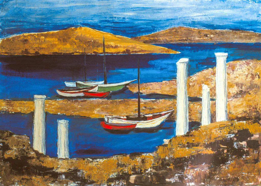 1956 Delos, Öl auf Papier