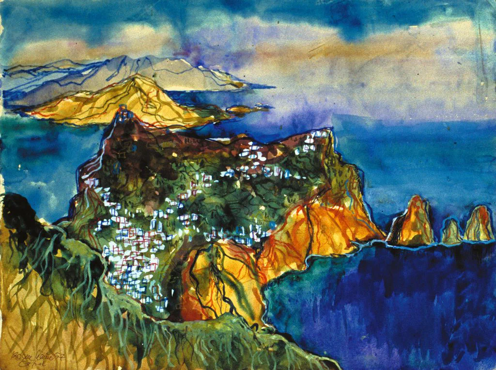 1957 Capri, Aquarell und Gouache
