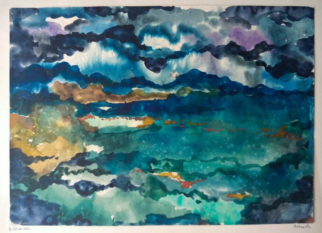 1958 Biarritz, Gouache auf Aquarellpapier