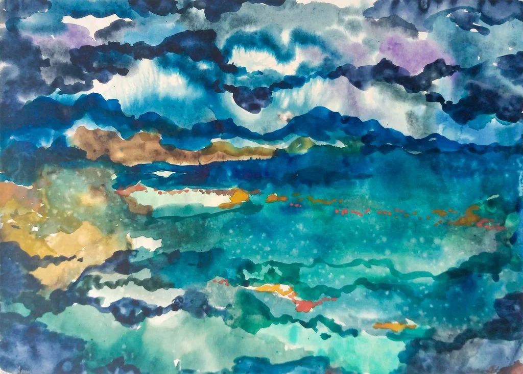 1958 Biarritz, Gouache auf Aquarellpapier