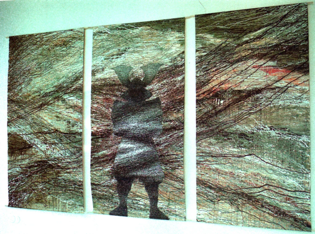 Schatten des Samurais, Triptychon, Acryl auf Leinwand