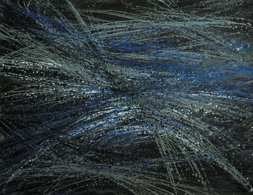 1962 Ohne Titel (Strukturbild dynamisch, T9), Gouache auf Papier