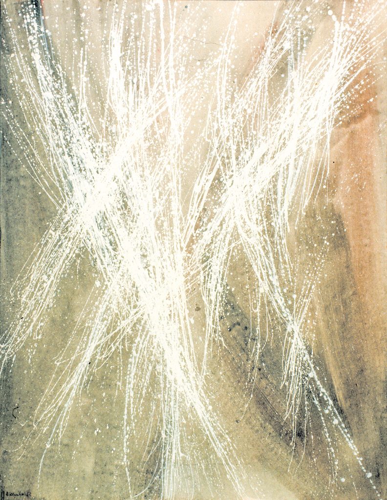 1962 Ohne Titel (Strukturbild dynamisch, TX 62), Tempera auf Papier
