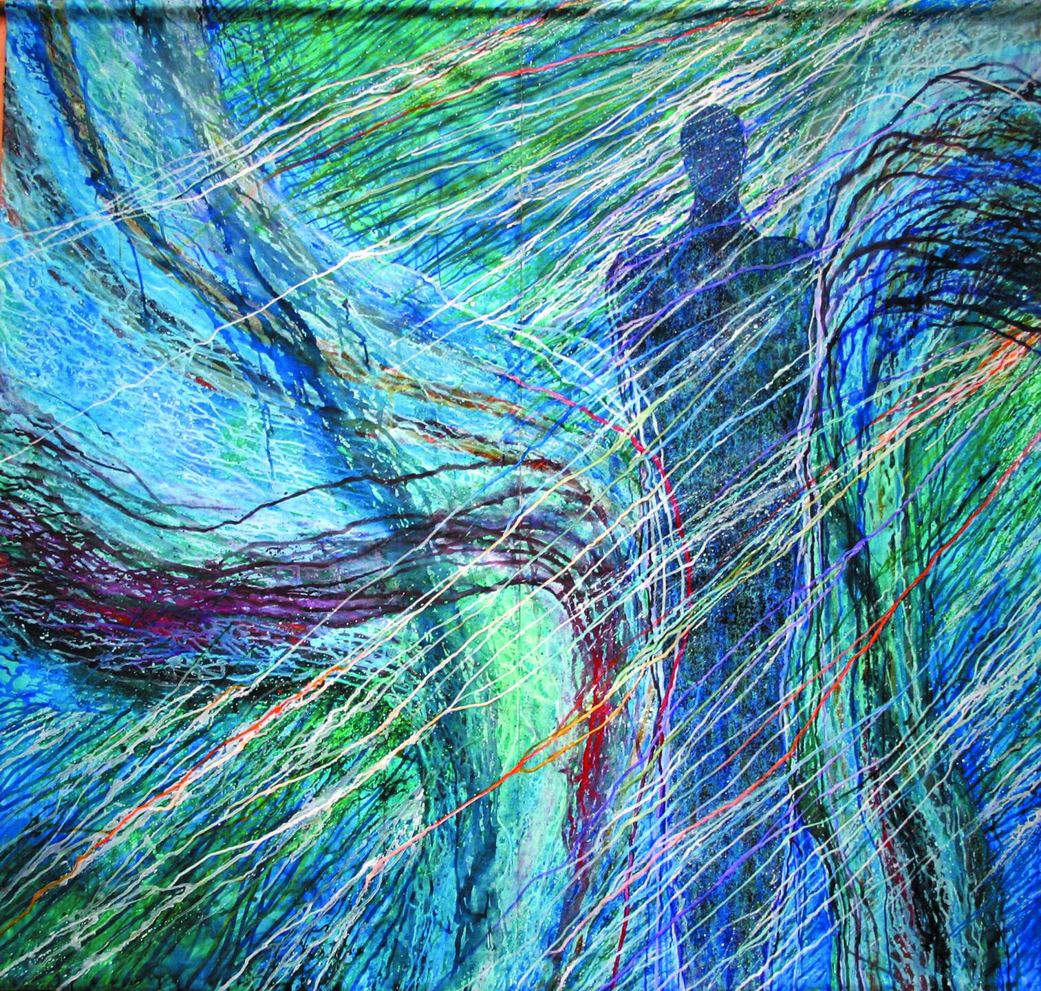 Tempesta / Flügelmann, fertiggestelltes Gemälde, Gemälde, Acryl auf Leinwand